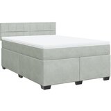 vidaXL Box spring postelja z vzmetnico svetlo siva 140x200 cm žamet, (21308154) Cene