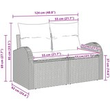 Vrtni kauč Smeđa 124 x 62 x 85cm poliratan | shoptok.hr