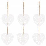 springos set drvenih ukrasa - srca, 6 komada, mat bijela | shoptok.hr