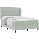 vidaXL Box Spring Krevet s Madracem Svjetlosiva 140x190 cm Baršun | shoptok.hr