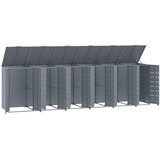  Spremište za 6 kanta za otpad sivo 414 x 79 x 117 cm čelično | shoptok.hr