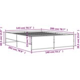  Okvir kreveta boja hrasta 140x200 cm konstruirano drvo i metal | shoptok.hr
