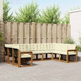  Set vanjskih sofa 9 pcs Prirodna i krem Čvrsto drvo akacije | shoptok.hr
