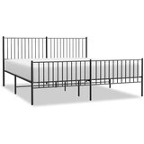 Metalni okvir kreveta uzglavlje i podnožje crni 183x213 cm | shoptok.hr