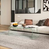  Čvrsti stakleni stolić za kavu jednodijelni dizajn jednostavan i moderan 100 x 50 x 35 cm prozirni | shoptok.hr