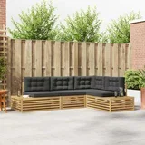 Komad Set vanjskih sofa Poliester Bijela