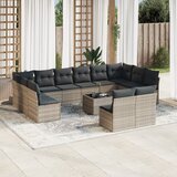 vidaXL 13-dijelni set vrtnih sofa poliratan s jastucima svijetlosivi | shoptok.hr