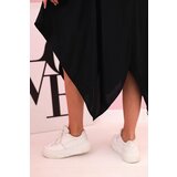 Kesi Włoski Damenkleid aus Viskose mit kurzen Ärmeln und ausgestelltem Saum black | Shoptok.si