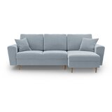 Cosmopolitan Design Svijetlo plava baršunasti sklopiva/s prostorom za odlaganje kutna garnitura Kyoto – Cosmopolitan Design Svijetlo plava baršunasti sklopiva/s prostorom za odlaganje kutna garnitura Kyoto – Slike