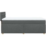 vidaXL Box spring postelja z vzmetnico temno siva 100x200 cm blago | Shoptok.si