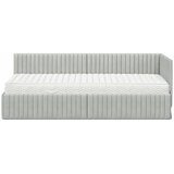  Kutni krevetni okvir s madracem 2 pcs Svjetlosiva Baršun | shoptok.hr