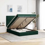  Ottoman krevet s madracima tamnozeleni 140x190 cm baršun | Shoptok.si