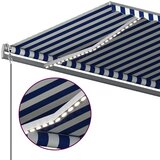  Tenda na ručno uvlačenje s LED svjetlom 600x350 cm plavo-bijela | shoptok.hr