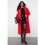 Trendyol Red Pocket Detailed Woolen Regular Coat Cene