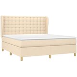  Krevet s oprugama i madracem krem 180x200 cm od tkanine | shoptok.hr