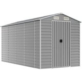 vidaXL Vrtno spremište svjetlosivo 191 x 385 x 198 cm pocinčani čelik | shoptok.hr