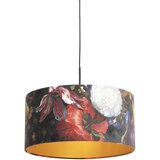 QAZQA Viseča svetilka z velur senčnimi cvetovi z zlatom 50 cm - Combi Cene