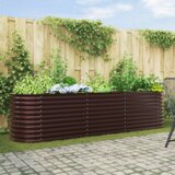 vidaXL Gnojni Ležišč za Vzgojo Rjava 320x80x81 cm Galvanizirano Jeklo | Shoptok.si