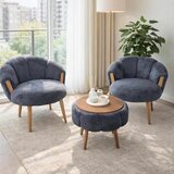 Atelier Del Sofa Star - Anthracite Anthracite Wing Chair & Coffee Table Set (3 Pieces) Cene