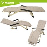 Trizand sklopiva vrtna ležaljka 3u1 s jastukom i naslonom za glavu (bež, 120 kg) | Shoptok.si