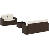  6-dijelni set vrtnih sofa od poliratana s jastucima smeđi | shoptok.hr