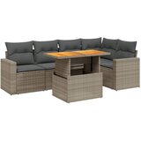 Maison Chic Seti vrtnega pohištva - Vrtna garnitura - Vrtni pohištvo set 6-delna z blazinami siv poli ratan, (21803827) | Shoptok.si