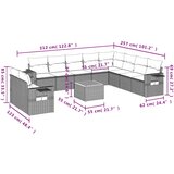  11-dijelni set vrtnih sofa od poliratana s jastucima sivi | shoptok.hr
