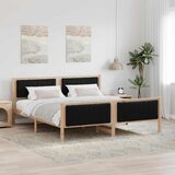  Okvir kreveta Smeđa i crna 180 x 200 cm Masivna borovina | shoptok.hr