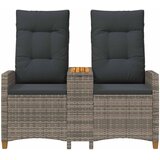  Rekreativna klupa s stolom Siva i tamno siva 126 x 65 x 112 cm | Eponuda.ba