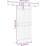 vidaXL Drsna vrata s kompletom vodil 95x210 cm trdna borovina | Shoptok.si