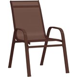 vidaXL 5-komadni vrtni blagovaonski set smeđa tekstil i čelik | shoptok.hr