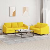  2-dijelni set sofa s jastucima svjetložuti od tkanine | shoptok.hr