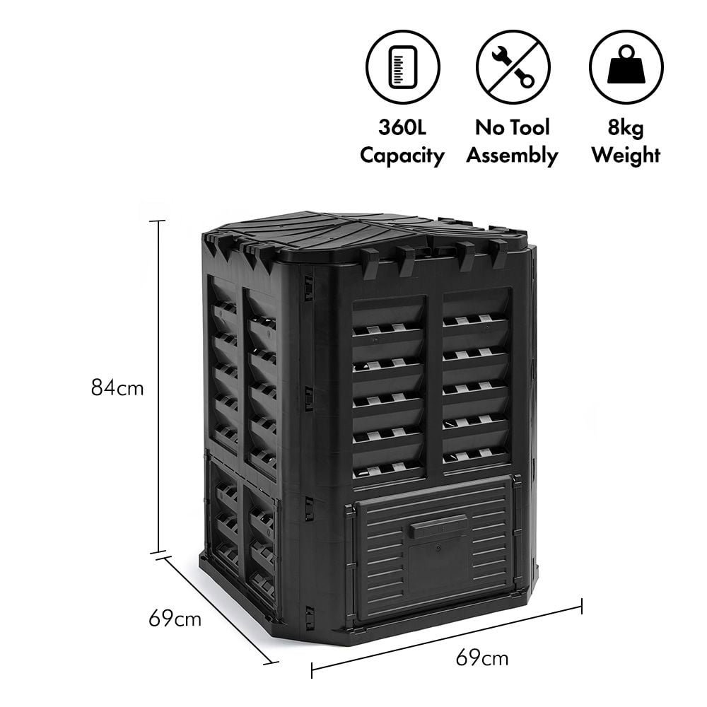 Vonhaus Kompostnik - 360L crni 2500596 | shoptok.hr