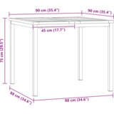 vidaXL 3-delni jedilni set za vrt iz trdnega akacijevega lesa, zunanja jedilna miza 90x90x74.5 cm iz trdnega akacijevega lesa, zložljivi vrtni stoli 2 kosa iz trdnega akacijevega lesa in jekla | Shoptok.si