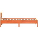 vidaXL Posteljni okvir brez vzmetnice voščeno rjav 90x190 cm borovina | Shoptok.si
