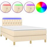 The Living Store Box spring postelja z vzmetnico LED krem 120x200 cm blago - Box Spring Postelja, (21519995) | Shoptok.si