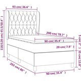  Box spring postelja z vzmetnico krem 90x200 cm blago, (20896548) | Shoptok.si
