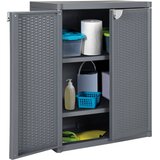 vidaXL Vrtni ormarić za pohranu sivi 65 x 45 x 88 cm PP ratan | shoptok.hr