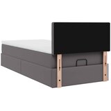  Otomanski okvir kreveta s madracem sivi 90x190cm umjetna koža | shoptok.hr