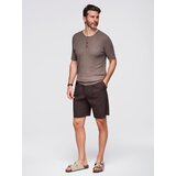 Ombre Men's knitted t-shirt with buttons at the neckline - ash | shoptok.hr
