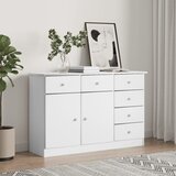 vidaXL Komoda ALTA bela 112x35x73 cm trdna borovina Cene