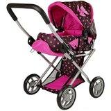 Kolica za lutku Alice Pram - crno/roza | shoptok.hr