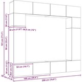 vidaXL Komplet TV omaric 8 pcs Črni hrast 100 x 30 x 30 cm, (5000068940) | Shoptok.si