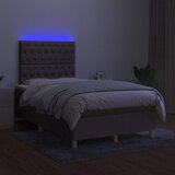  box spring s madracem LED smeđesivi 120 x 200 cm tkanina | shoptok.hr