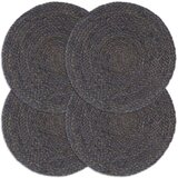 vidaXL Pogrinjki 4 kosi temno sivi 38 cm okrogli iz jute cene