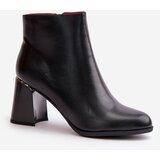 Boto Smooth Women's Heeled Boots Made Of Eco Leather Insulated Black Milisea | Shoptok.si