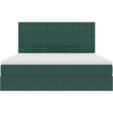  Krevet S LED lampica s pohranom Tamnozelena 180 x 200 cm Baršun | shoptok.hr