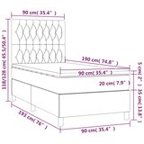  Krevet s oprugama i madracem plavi 90 x 190 cm od tkanine | shoptok.hr