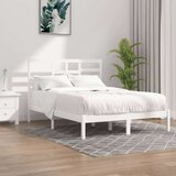  Posteljni okvir bel iz trdnega lesa 120x190 cm 4FT, (20904341) Cene