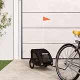 Prikolica za bicikl za ljubimce crna od tkanine i željeza | shoptok.hr